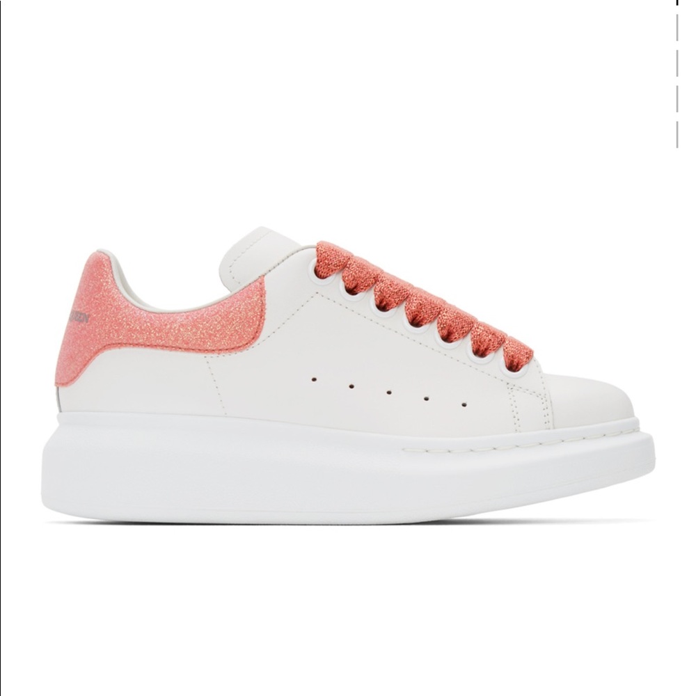 Alexander McQueen SENSE Exclusive White & Pink Glitter Oversized Sneakers